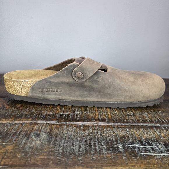 NEW Birkenstock Boston Mens Size 10 EU 43 Regular Clog Shoes Brown Leather Soft - Picture 8 of 11